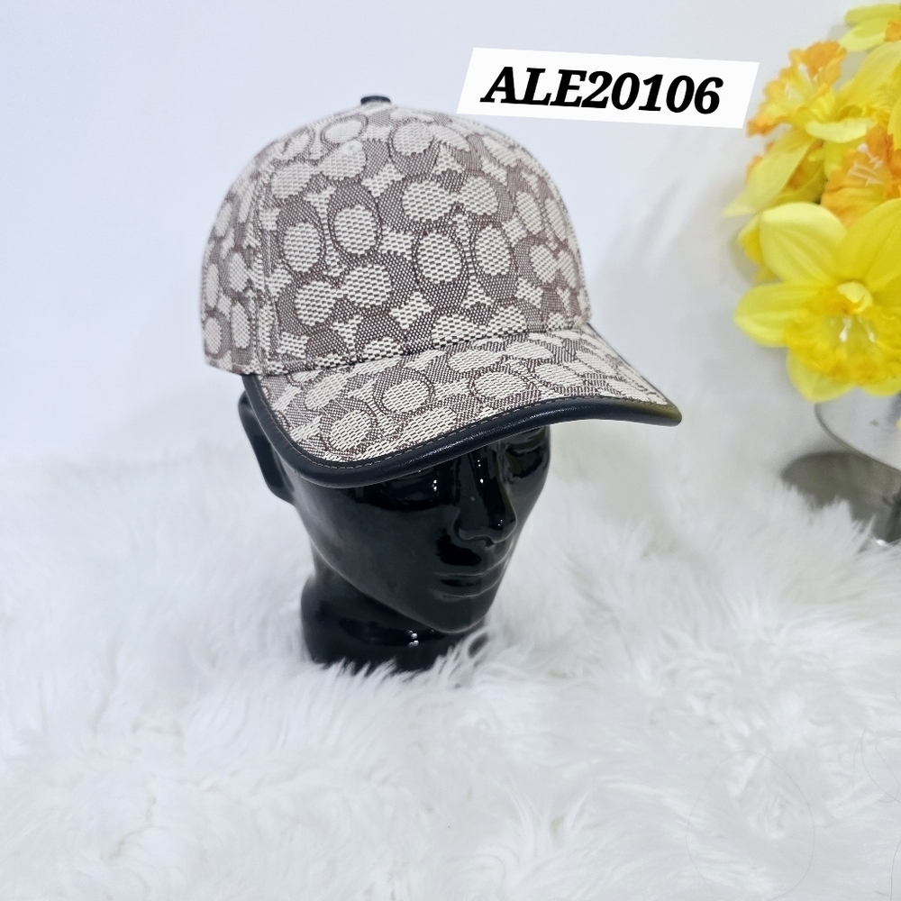 Coach Black and Brown Patterned Hat Unisex